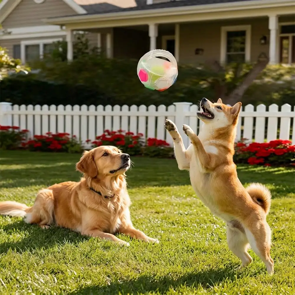 Balle de soccer pour chien avec poignée, jouet de mastication flottant - Image 2