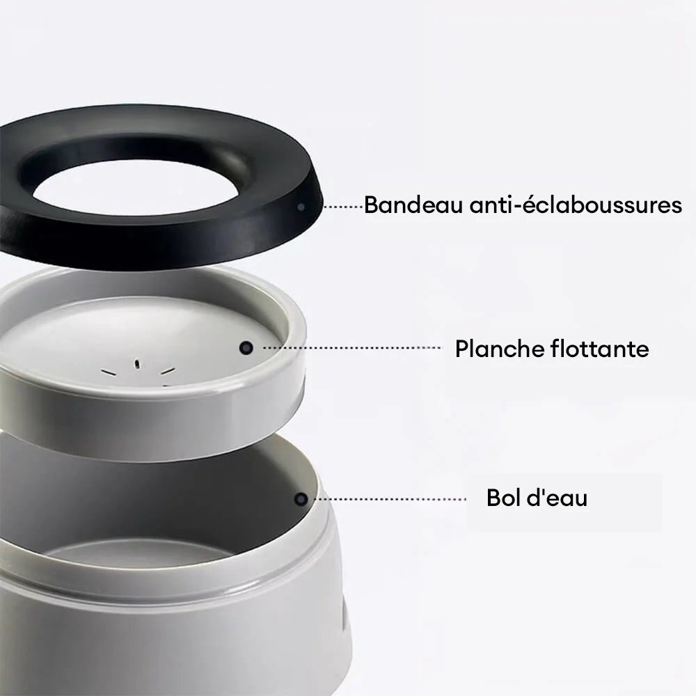 Bol à eau pour chien anti-débordement avec disque flottant pour voyage en voiture - Image 3
