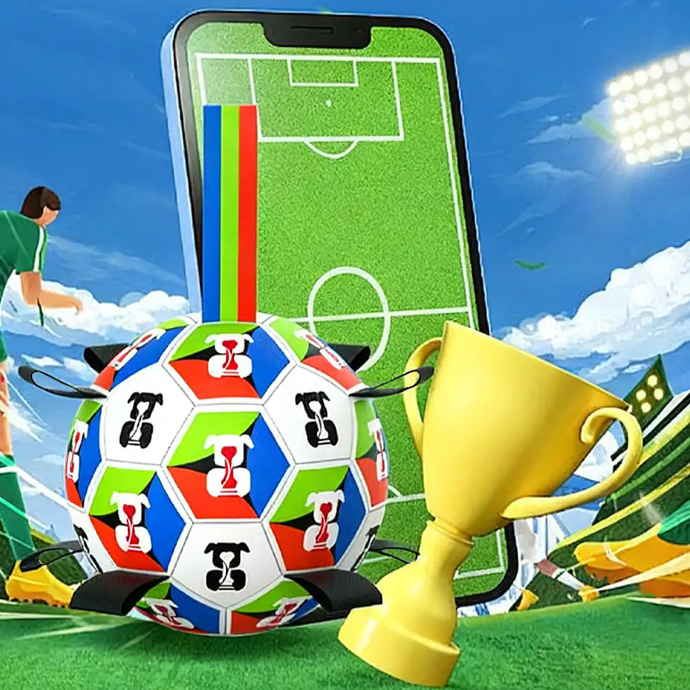 Boule de soccer pour chien avec des sangles, jouet interactif - Image 10