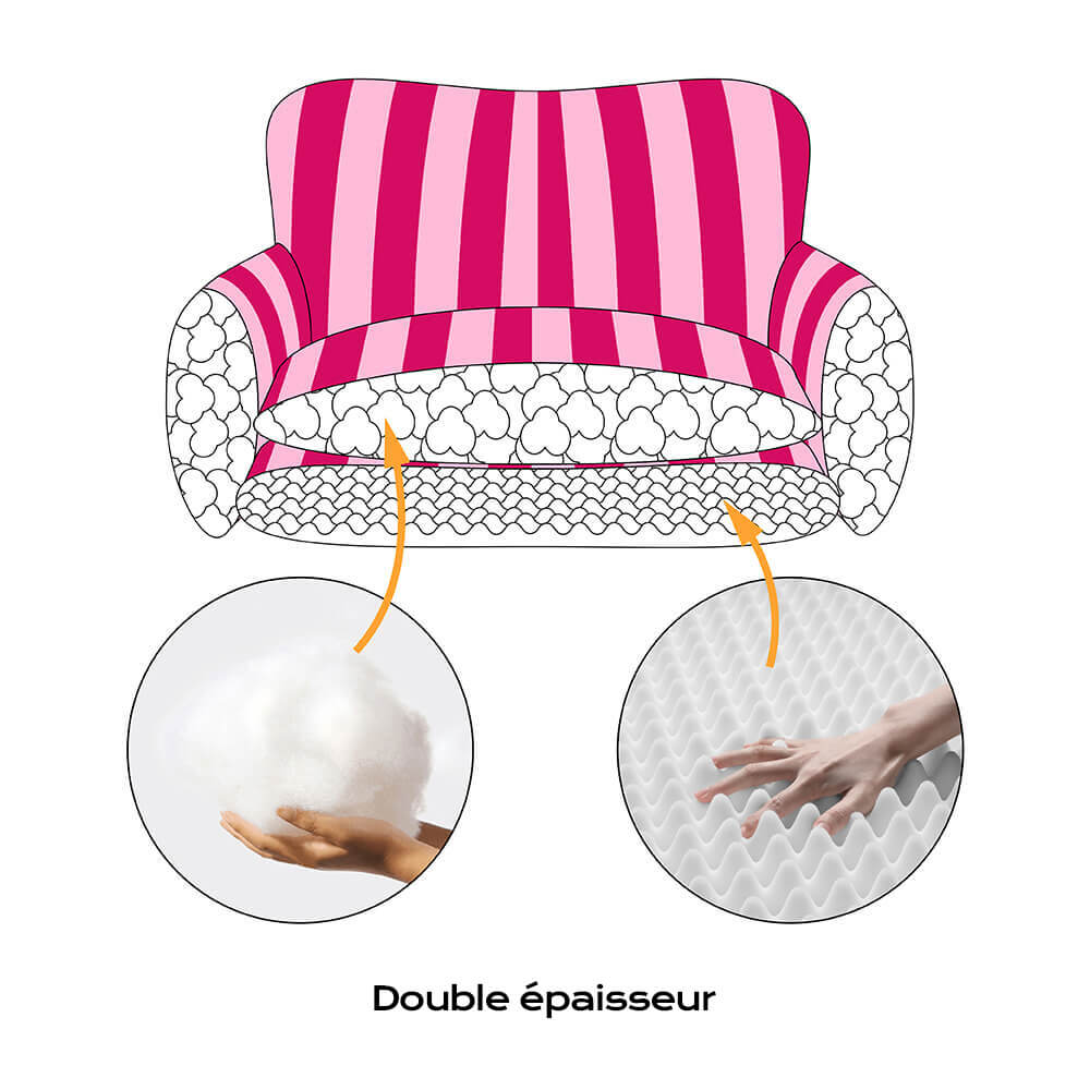 Canapé-lit double couche en fausse laine d'agneau à rayures pour chat tendance - Image 4