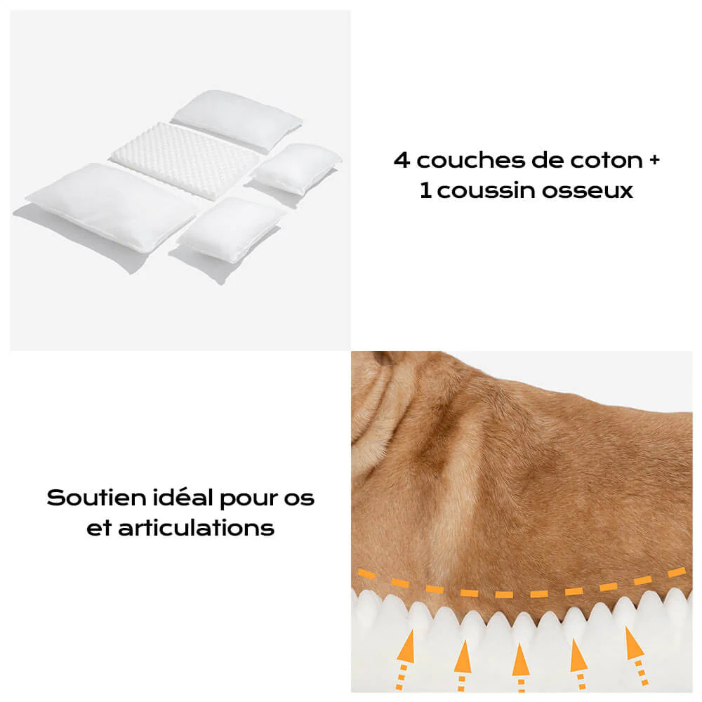 Canapé-lit double couche en fausse laine d'agneau à rayures pour chat tendance - Image 5