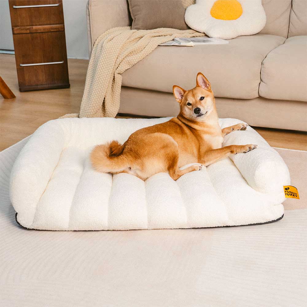 Canapé-lit orthopédique pour chien avec appui-tête souple et confortable modèle - Panier Nuage - Image 6