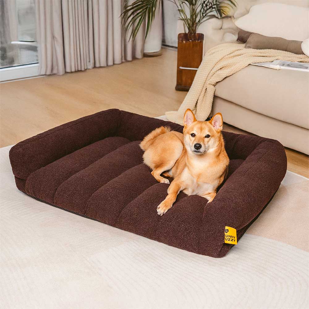 Canapé-lit orthopédique pour chien avec appui-tête souple et confortable modèle - Panier Nuage - Image 7