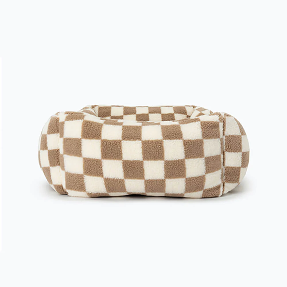 Canapé-lit pour chien amovible lavable en tissu damier élégant et chaleureux - Image 10