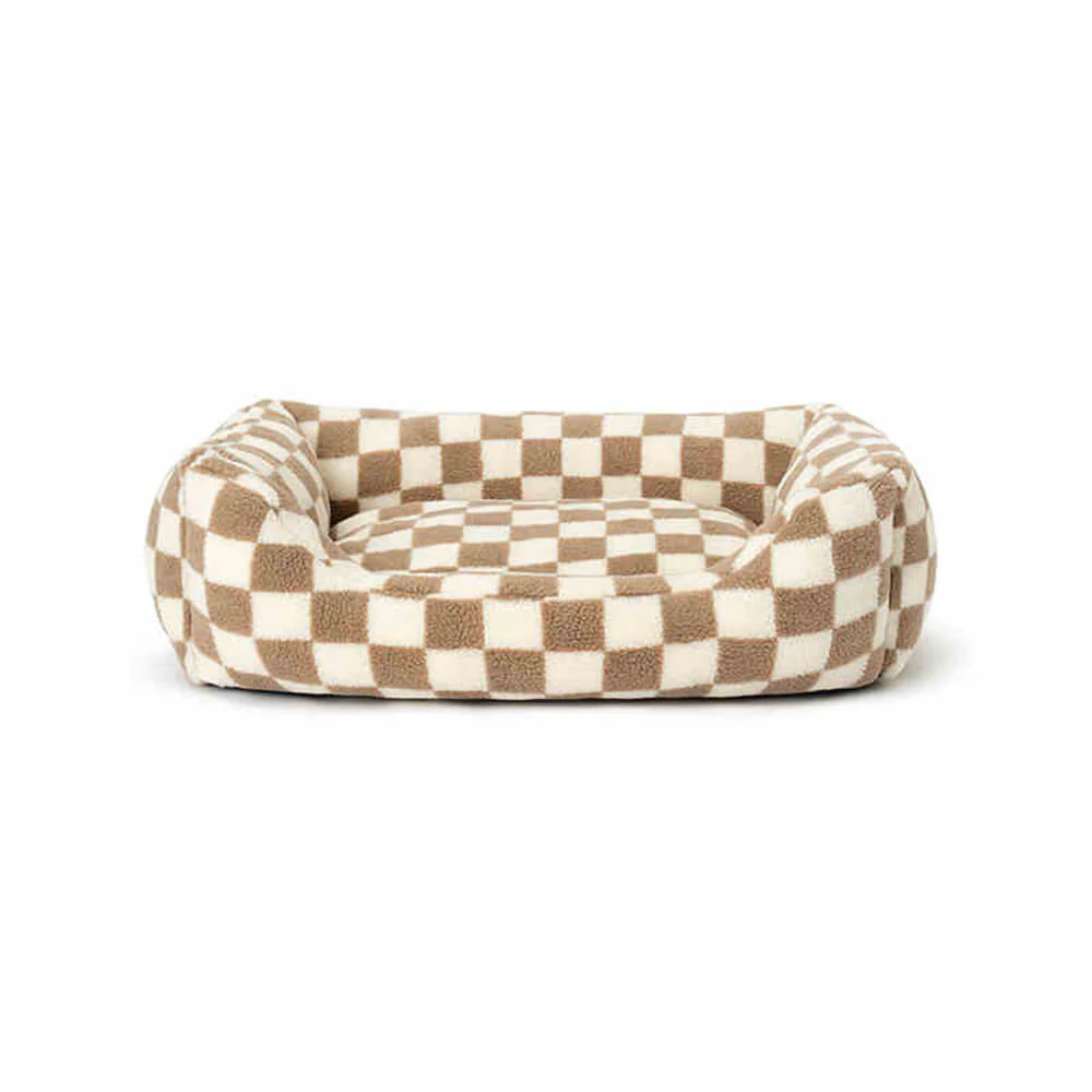Canapé-lit pour chien amovible lavable en tissu damier élégant et chaleureux - Image 12