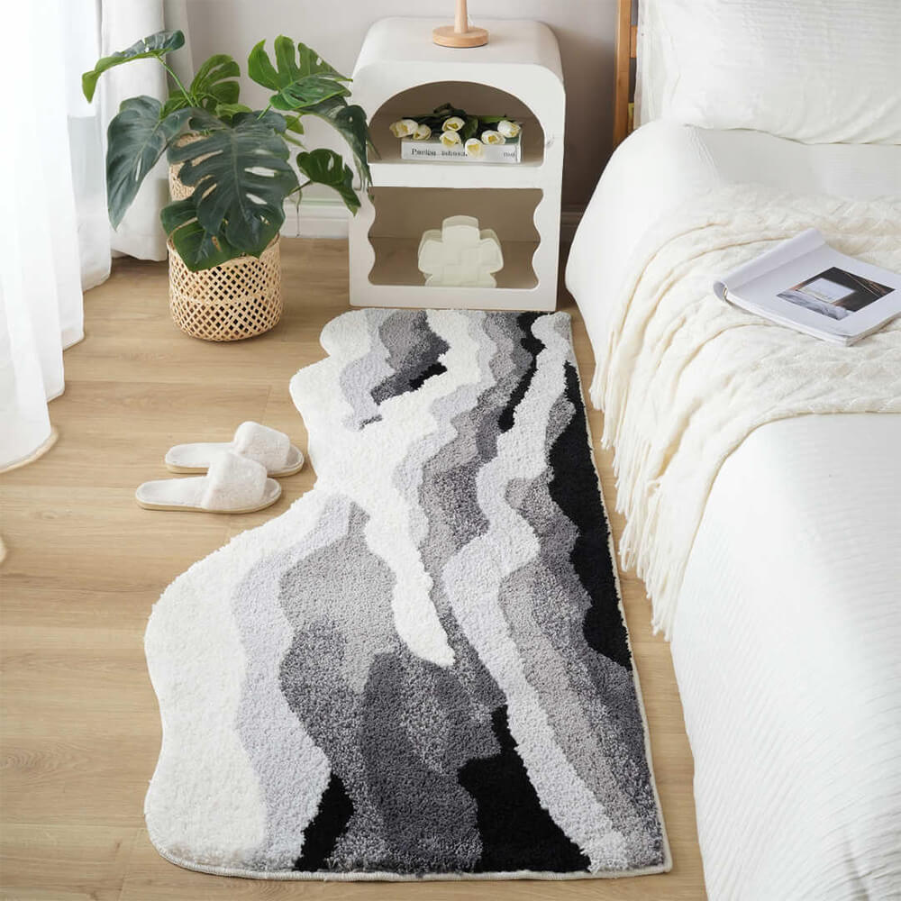 Carpette de Luxe à Motif Vagues 3D Texturé - Image 2