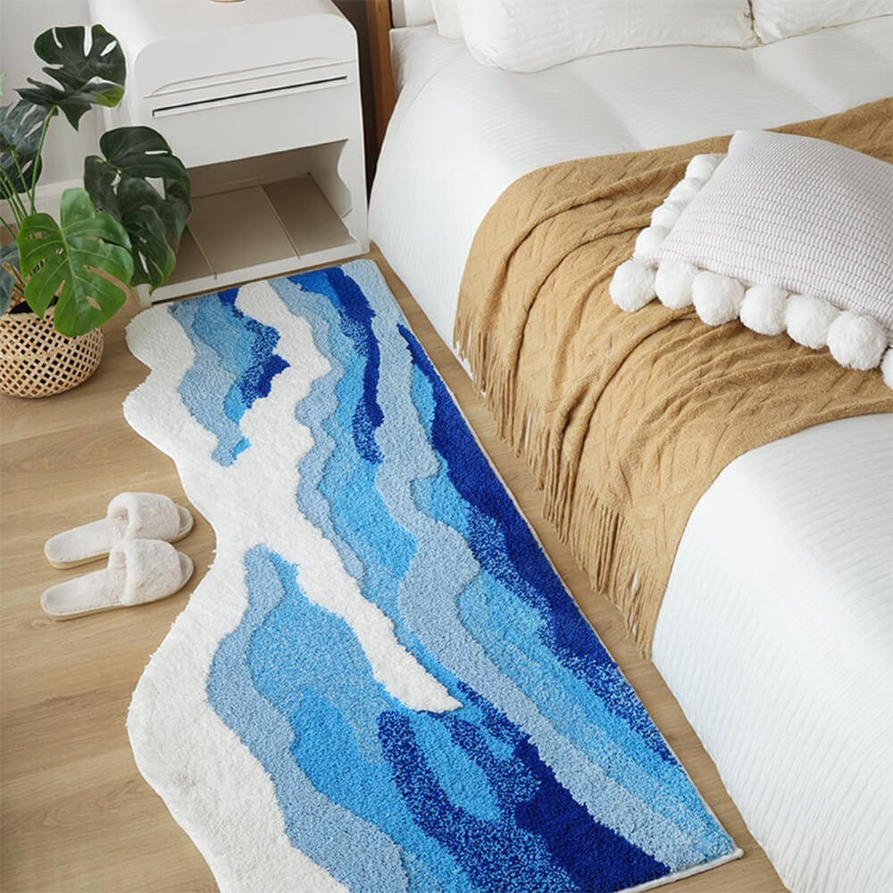 Carpette de Luxe à Motif Vagues 3D Texturé - Image 9