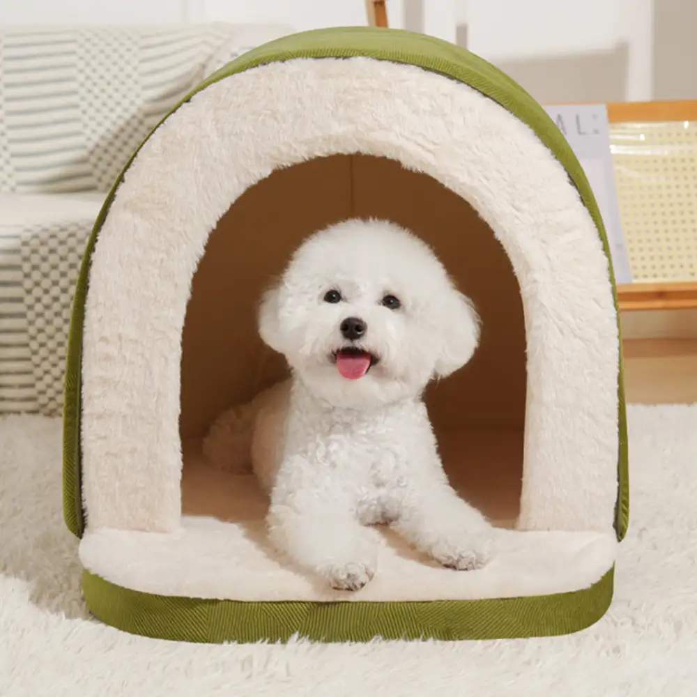 Caverne pour chat et chien chaude et douillette style grotte pour un sommeil profond - Image 10