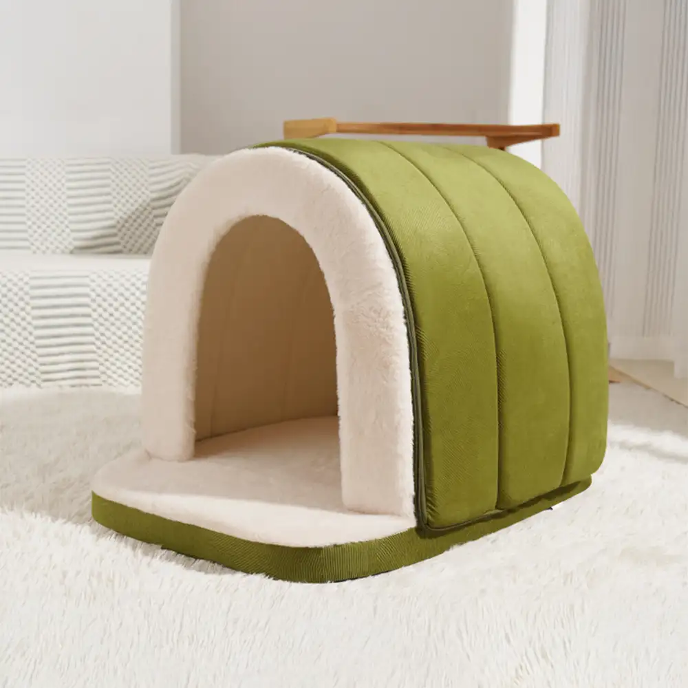 Caverne pour chat et chien chaude et douillette style grotte pour un sommeil profond - Image 13