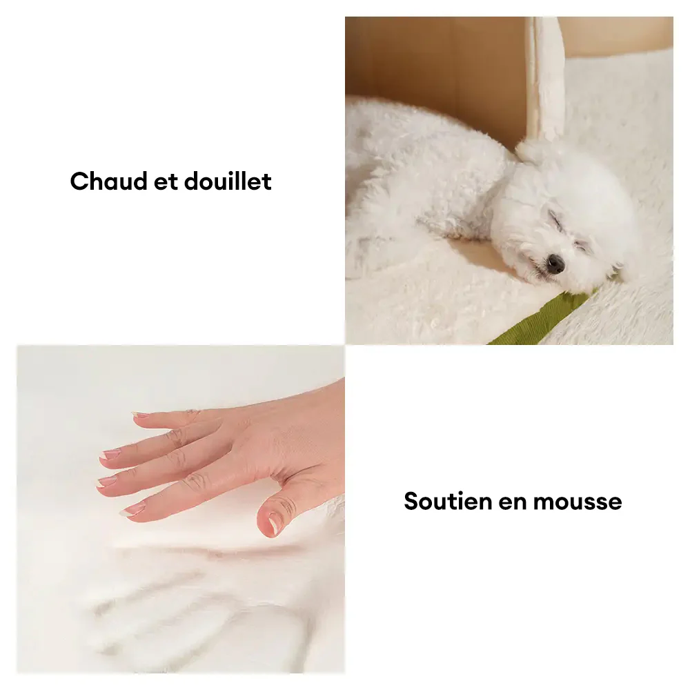 Caverne pour chat et chien chaude et douillette style grotte pour un sommeil profond - Image 7