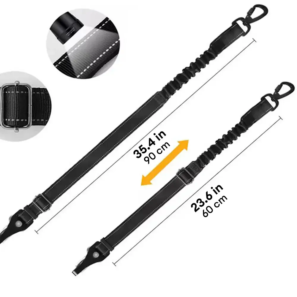Ceinture de sécurité pour chien 3 en 1 avec bungee, boucle verrouillable à 360° et crochet. - Image 5