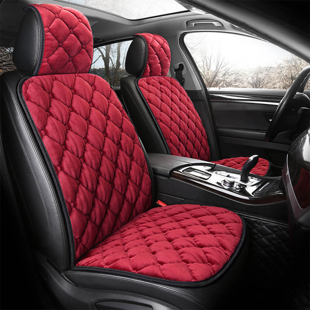 Coussin de siège de voiture en peluche de luxe épais et chaud - Image 2