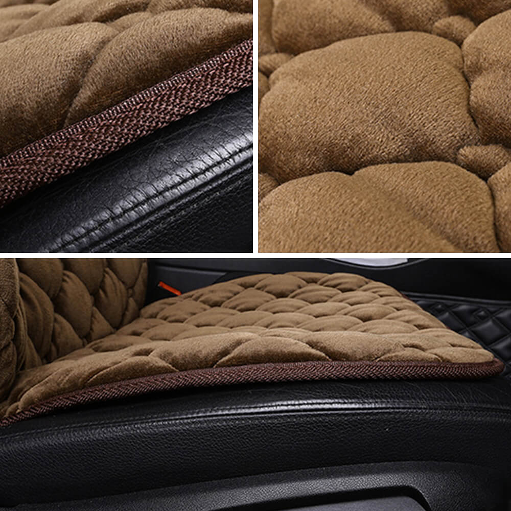 Coussin de siège de voiture en peluche de luxe épais et chaud - Image 3