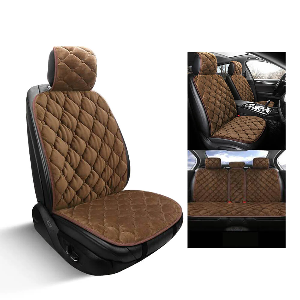 Coussin de siège de voiture en peluche de luxe épais et chaud - Image 5