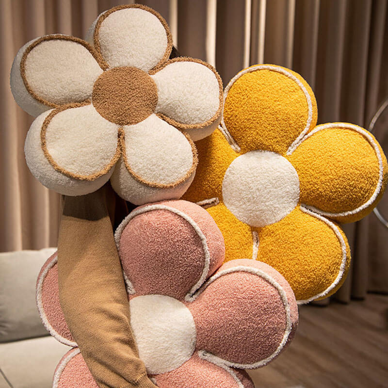 Coussin Décoratif Fleuri en Peluche - Image 2
