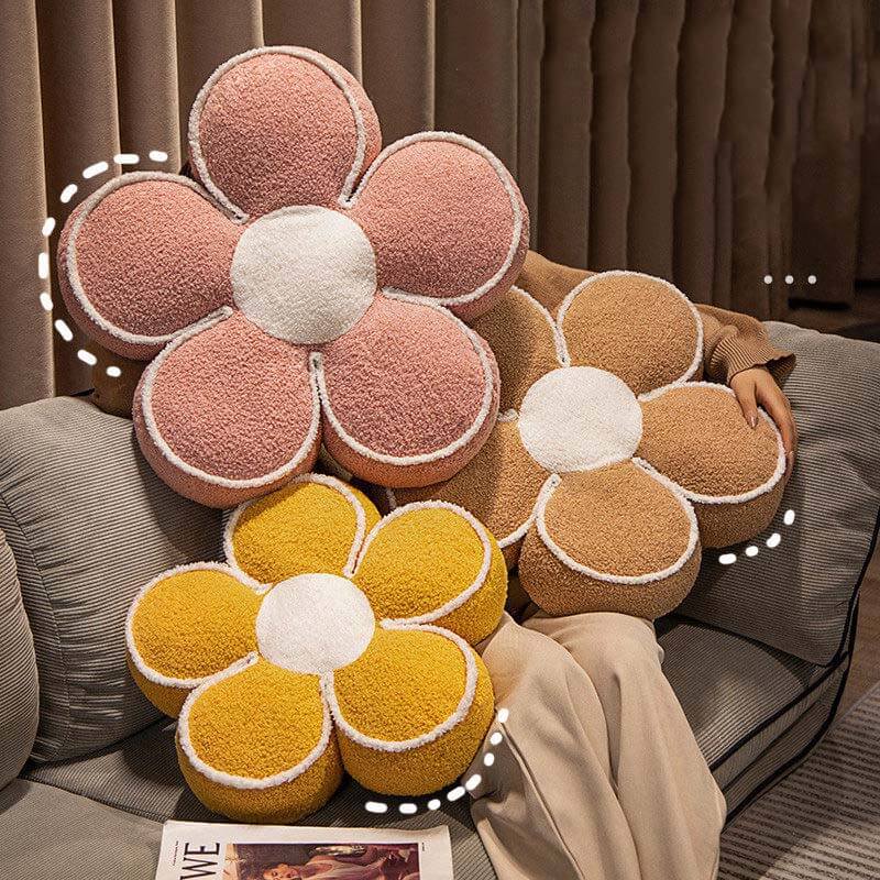 Coussin Décoratif Fleuri en Peluche - Image 4