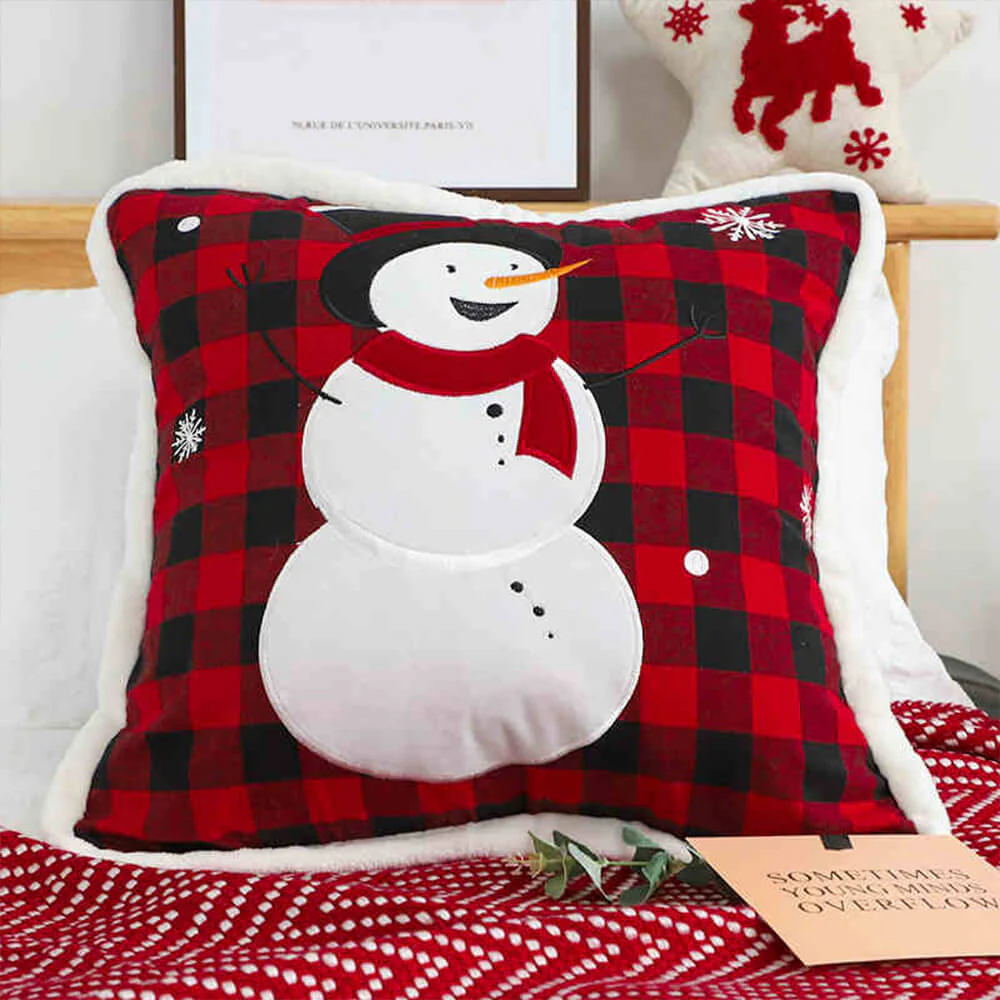 Coussin décoratif pour canapé lombaire pour la maison motif joyeux Noël - Image 11