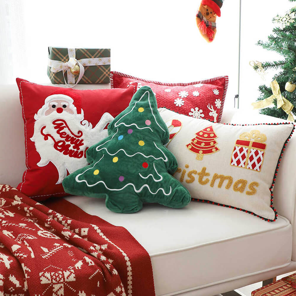 Coussin décoratif pour canapé lombaire pour la maison motif joyeux Noël - Image 5