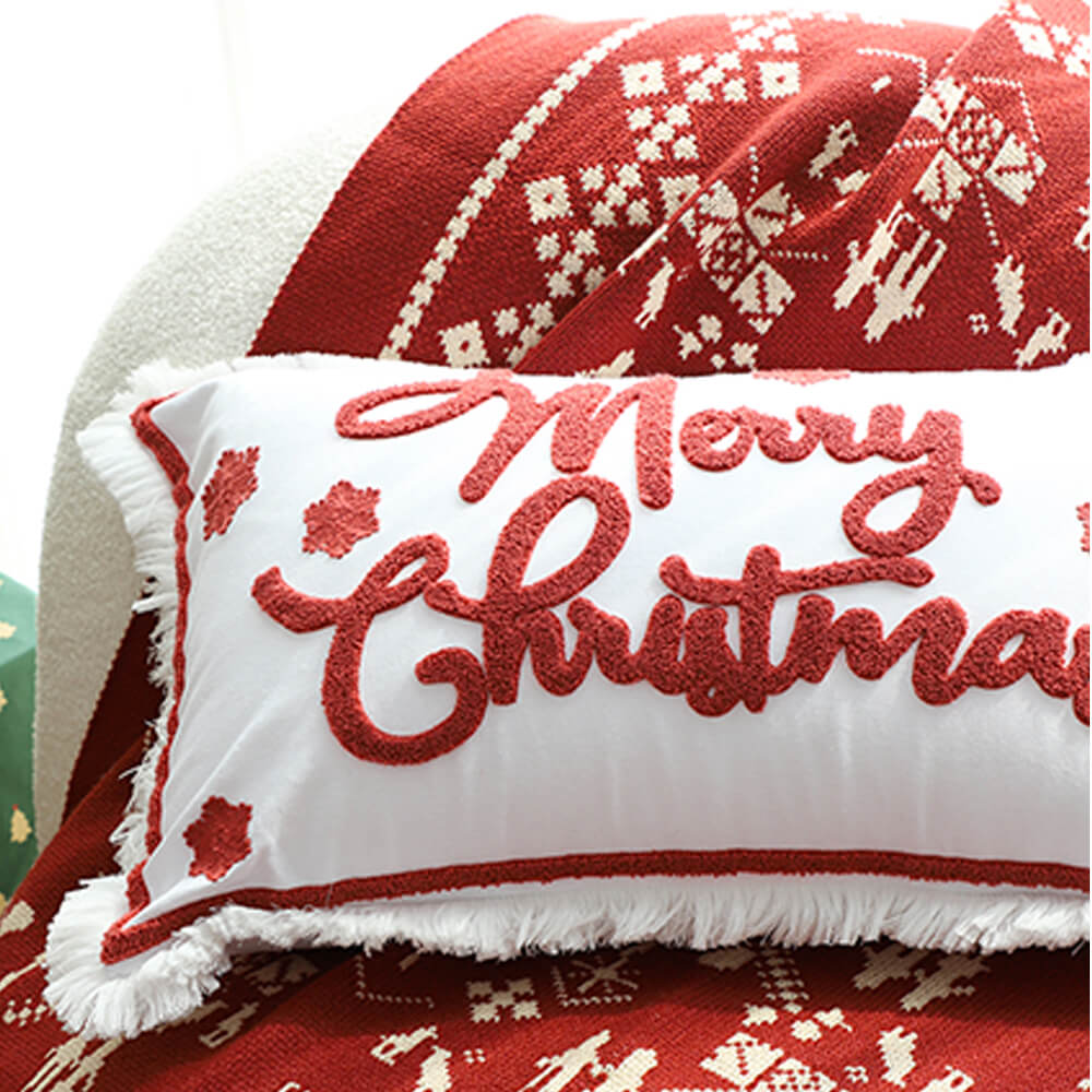 Coussin décoratif pour canapé lombaire pour la maison motif joyeux Noël - Image 8