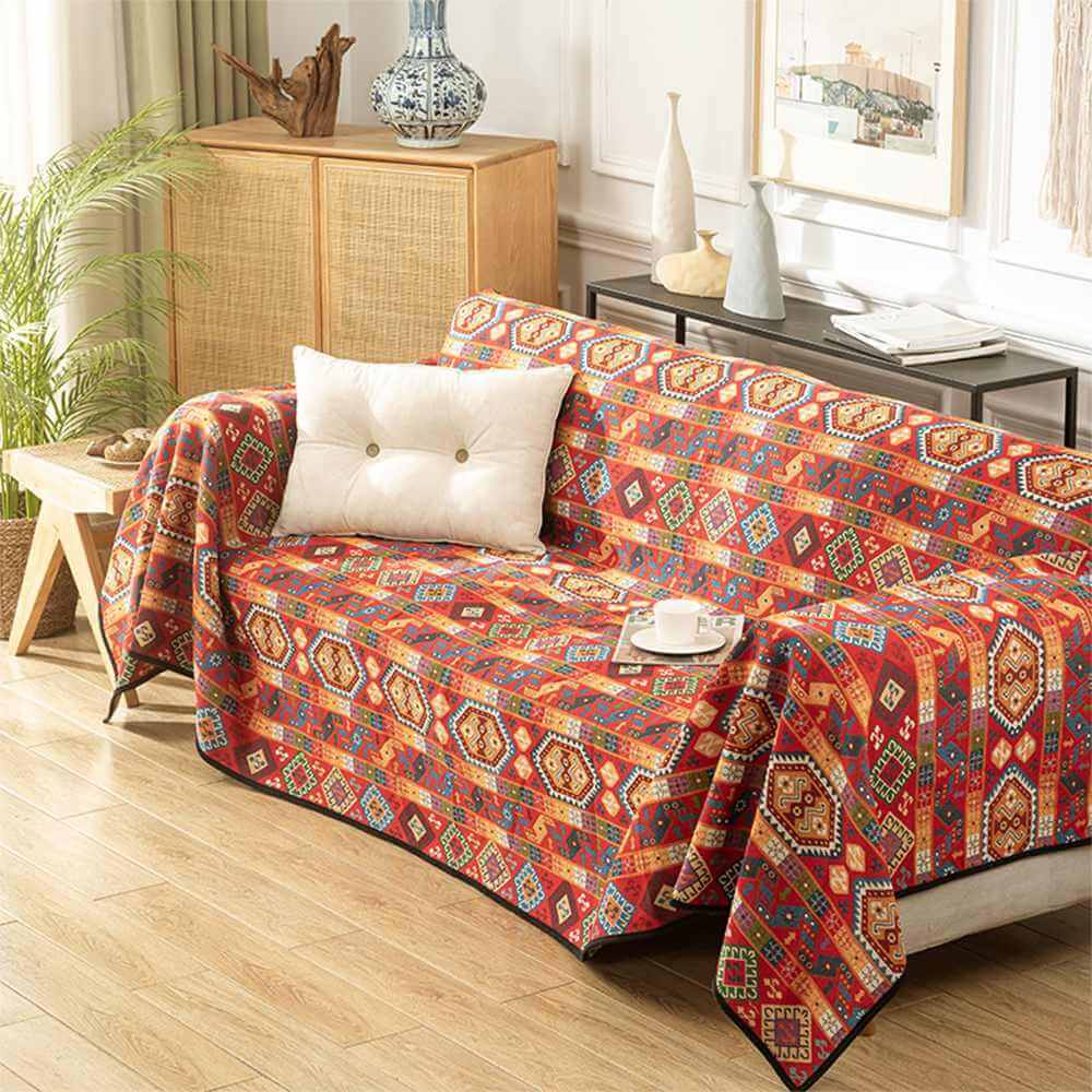 Jeté de canapé housse de canapé multifonctionnelle en jacquard marocain
