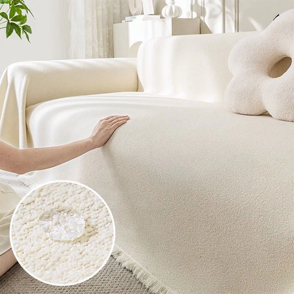 Jeté de canapé plaid pour canapé en peluche teddy douce et résistante à l’eau pour canapé