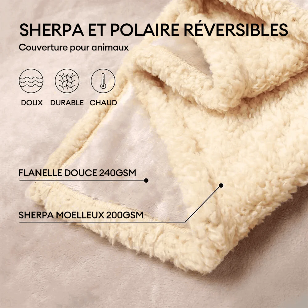 Couverture épaisse en polaire Sherpa imperméable pour chien - Image 6