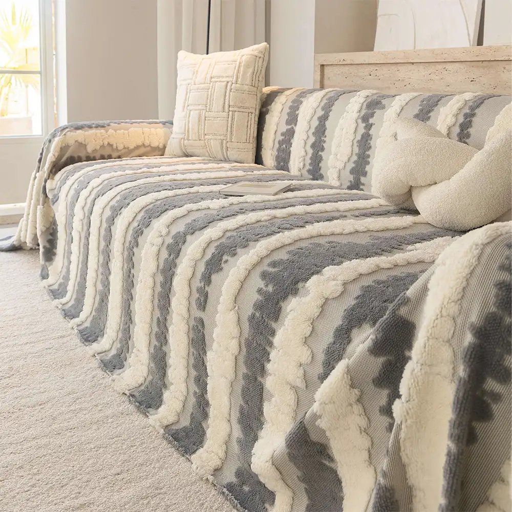Jeté de canapé couverture multifonctionnelle en peluche moderne, protection de sofa, housse de canapé.