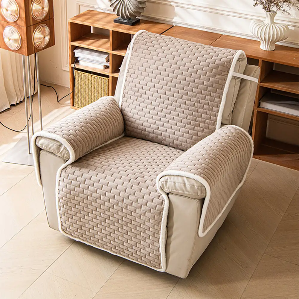Couvre-canapés en peluche One-Piece Housses de Canapé résistants aux rayures avec des sangles élastiques - Image 11
