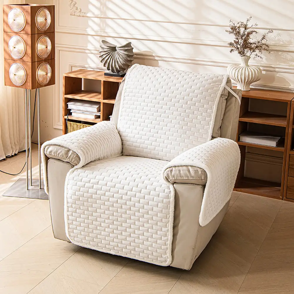 Couvre-canapés en peluche One-Piece Housses de Canapé résistants aux rayures avec des sangles élastiques - Image 13