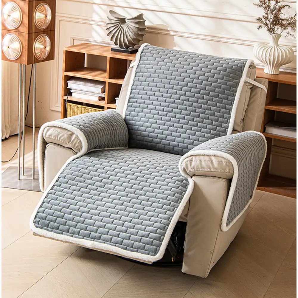 Couvre-canapés en peluche One-Piece Housses de Canapé résistants aux rayures avec des sangles élastiques - Image 9