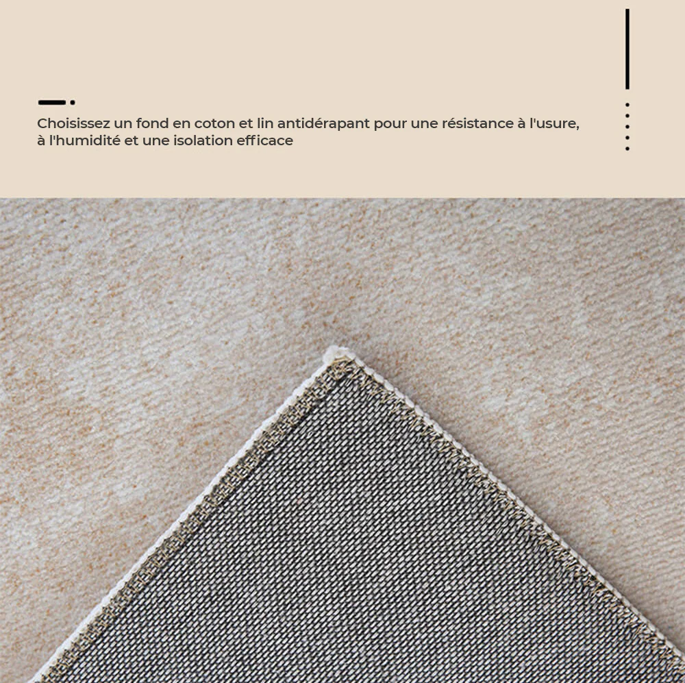 Crème Tapis Minimaliste Moderne en Cachemire à Rayures - Image 6