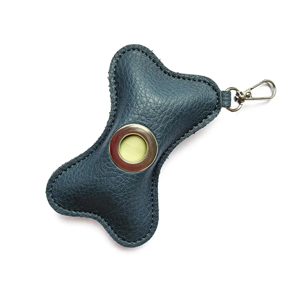 Distributeur de sacs à crottes pour chien en PU cuir portable en forme d'os - Image 11