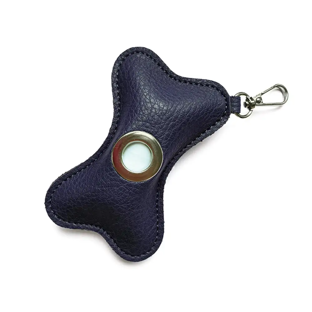 Distributeur de sacs à crottes pour chien en PU cuir portable en forme d'os - Image 13