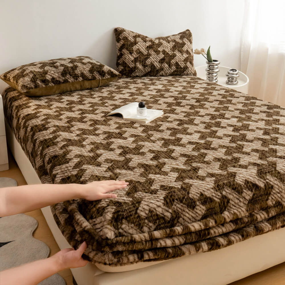 Drap-housse chaud en fausse fourrure de lapin épaisse à imprimé léopard - Image 18
