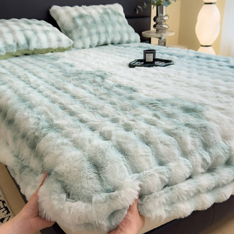 Drap-housse de protection de matelas en fausse peluche de lapin super doux - Image 11