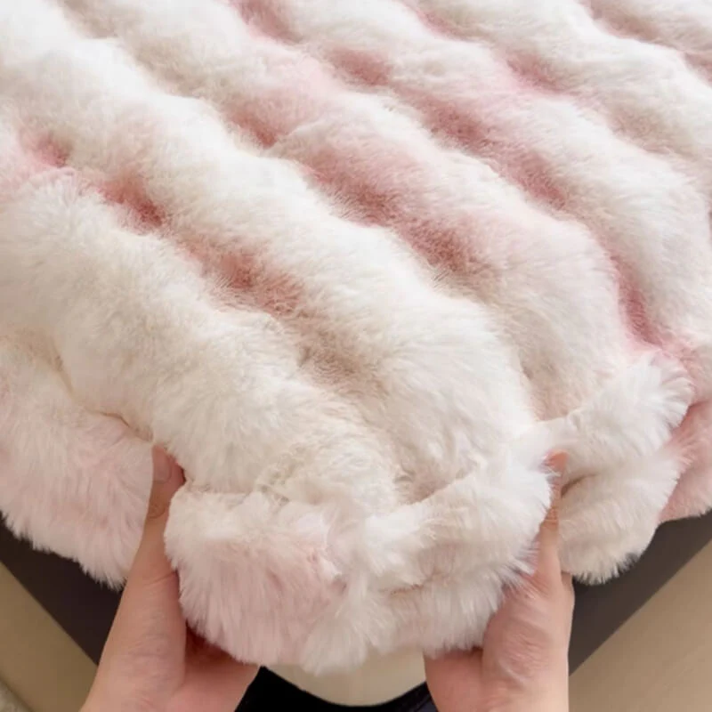 Drap-housse de protection de matelas en fausse peluche de lapin super doux - Image 6