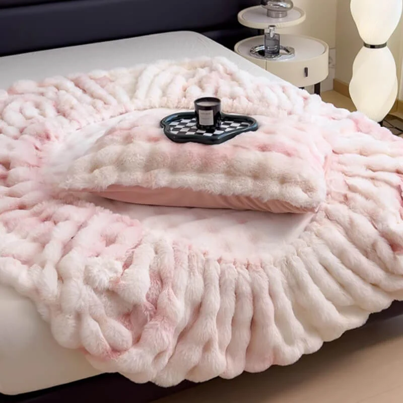 Drap-housse de protection de matelas en fausse peluche de lapin super doux - Image 8
