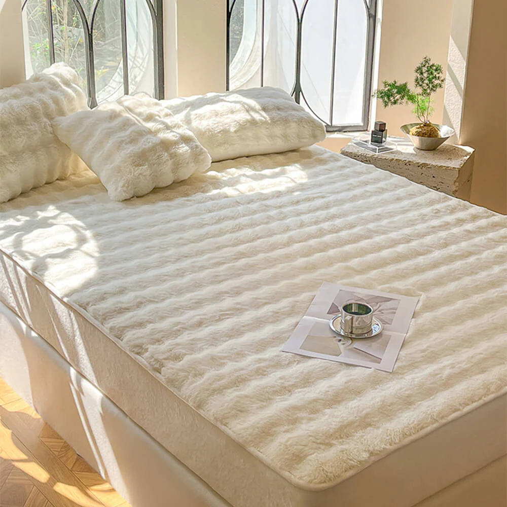 Drap-housse en velours doux pour matelas chaud et agréable Housse de matelas - Image 3