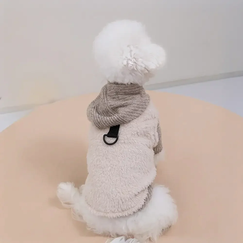 Ensemble pour chien en deux pièces : manteau en peluche et pull à col roulé assorti. - Image 3