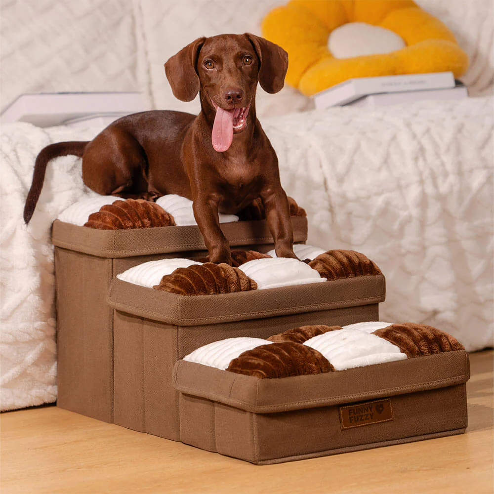 Escalier Pliable pour Chien avec Rangement - Carreaux - Image 4