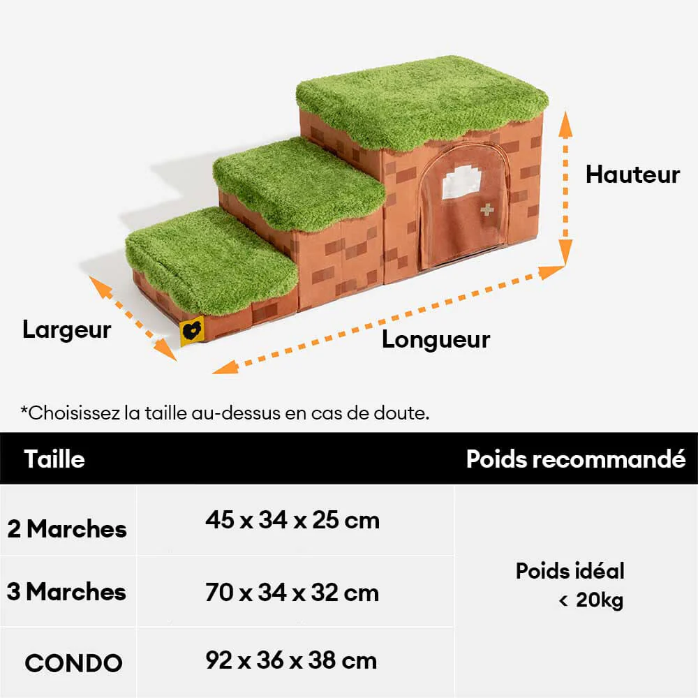 Escalier pliable pour animaux de compagnie fait main avec rangement - Blocky PawGame - Image 10