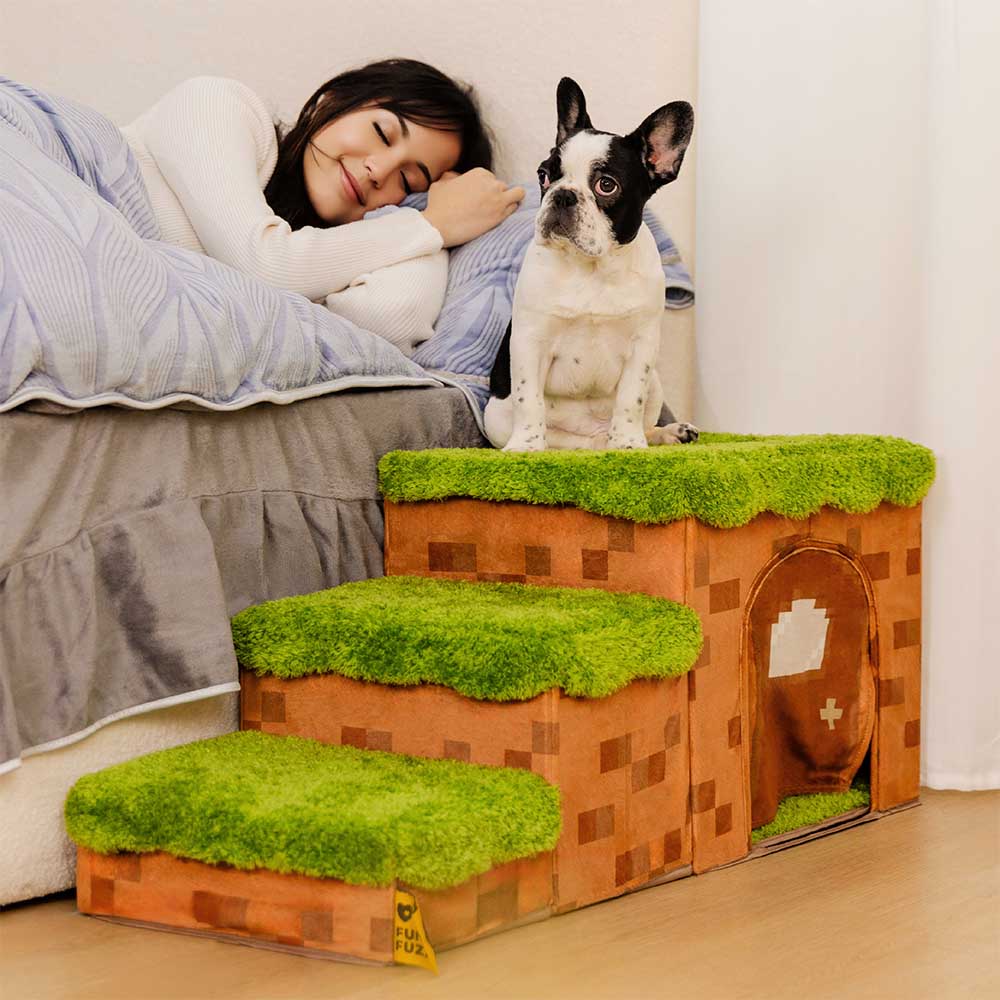 Escalier pliable pour animaux de compagnie fait main avec rangement - Blocky PawGame - Image 11
