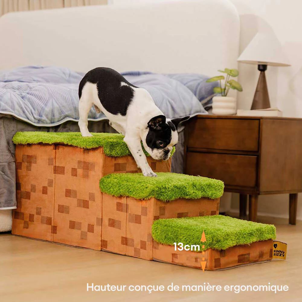 Escalier pliable pour animaux de compagnie fait main avec rangement - Blocky PawGame - Image 14