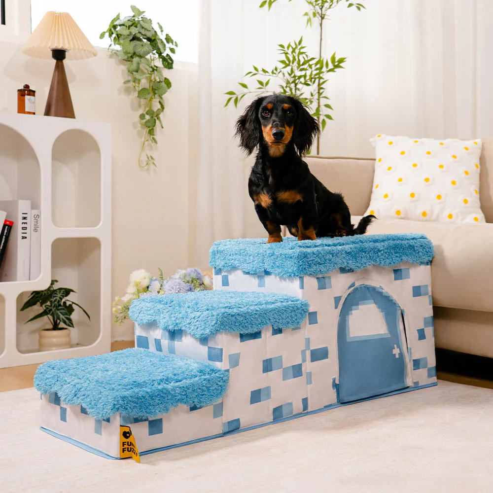 Escalier pliable pour animaux de compagnie fait main avec rangement - Blocky PawGame - Image 22