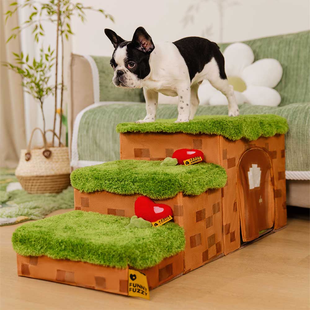 Escalier pliable pour animaux de compagnie fait main avec rangement - Blocky PawGame - Image 6