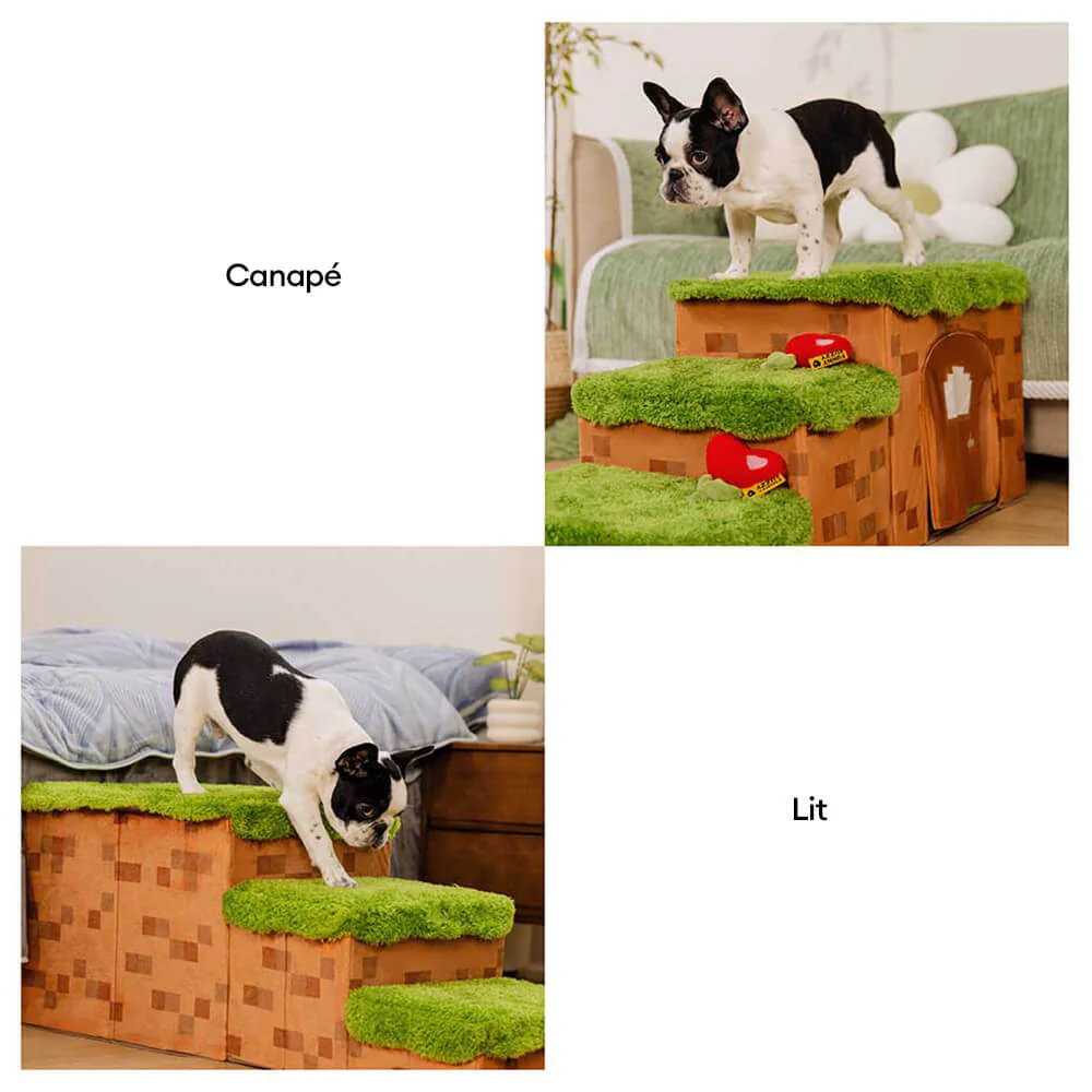 Escalier pliable pour animaux de compagnie fait main avec rangement - Blocky PawGame - Image 8
