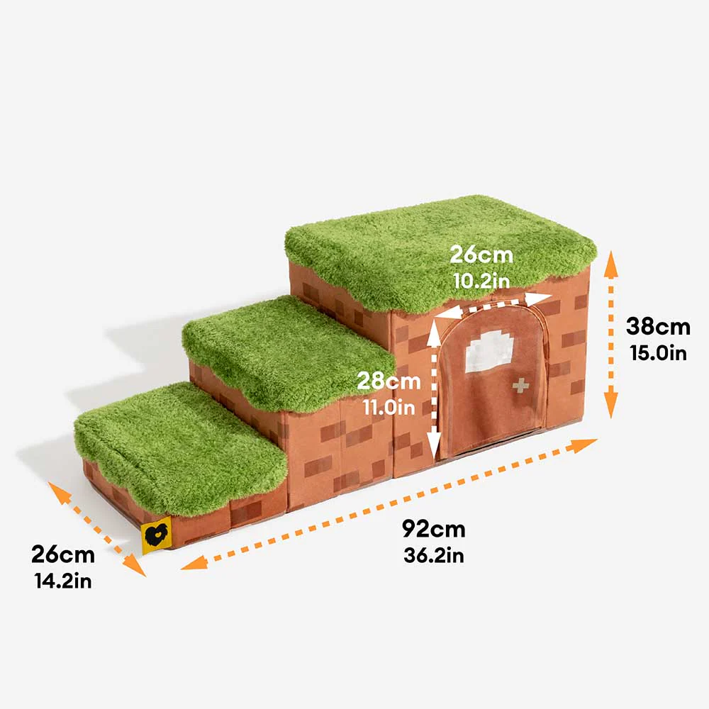 Escalier pliable pour animaux de compagnie fait main avec rangement - Blocky PawGame - Image 9