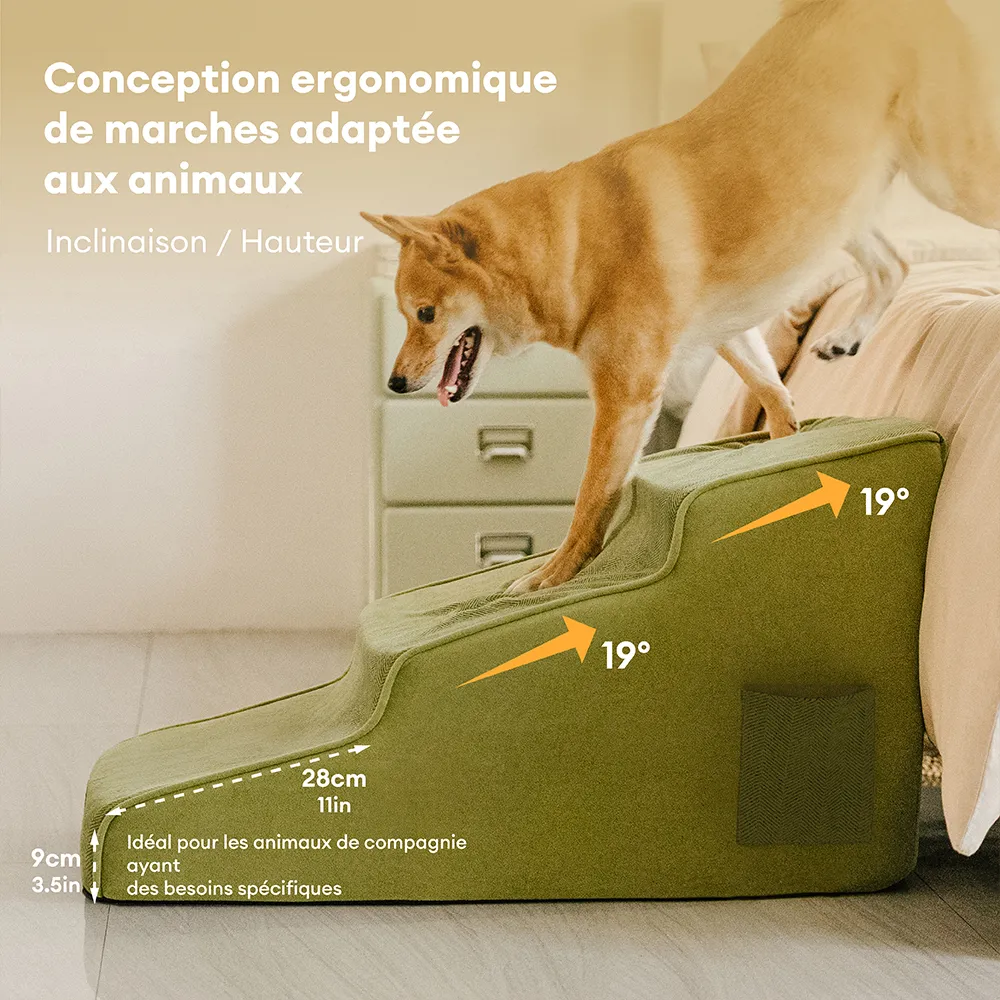 Escaliers pour chien antidérapants extra larges, portables, toutes saisons – Rétro - Image 2