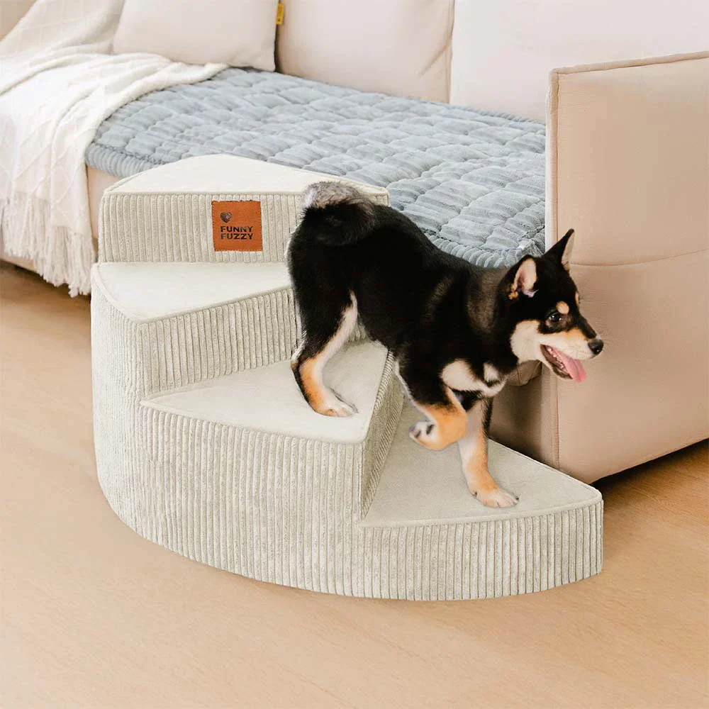 Escalier pour animaux en spirale amovible en velours côtelé confortable et amical pour les articulations - CreamyStep - Image 12