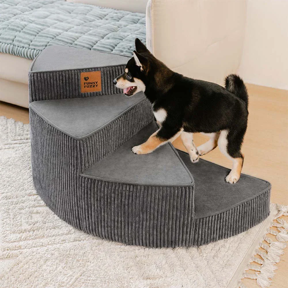 Escalier pour animaux en spirale amovible en velours côtelé confortable et amical pour les articulations - CreamyStep - Image 7